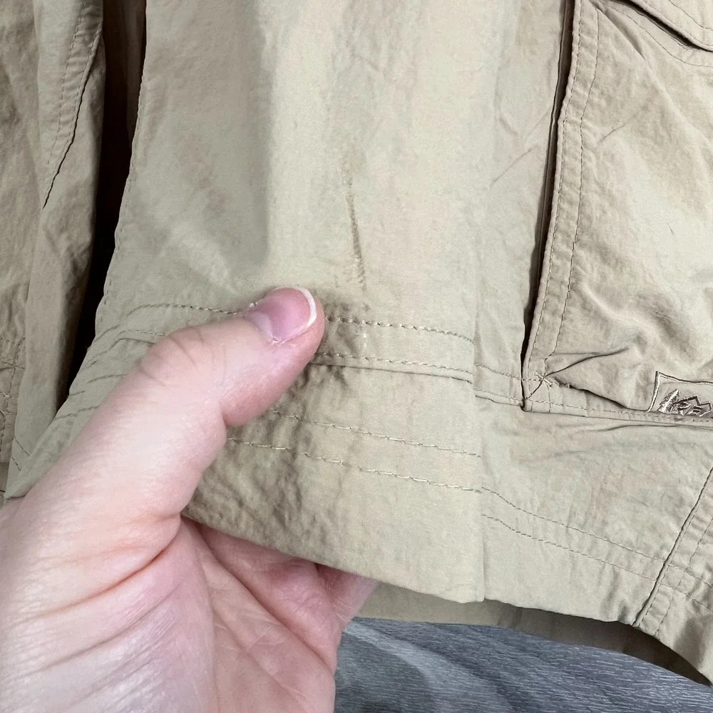 REI Cargo Shorts Mens XXL Beige Nylon Utility Pockets Hiking Outdoor Lightweight